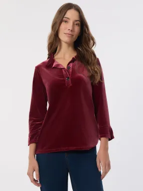 Velour Pop-Over Collar Top Velour Pop-Over Collar Top