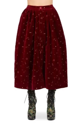Velvet Button Skirt Velvet Button Skirt