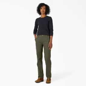 Work Pants - Dickies Women's FLEX Relaxed Straight Fit Duck Carpenter Pants, FD2700 Work Pants - Dickies Women's FLEX Relaxed Straight Fit Duck Carpenter Pants, FD2700